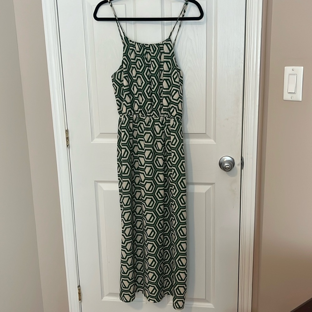 Papaya Green Pattern Maxi Dress